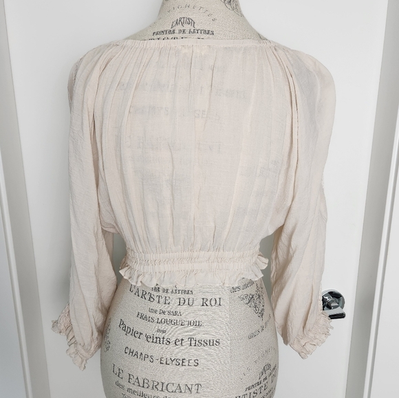 Spell Harmony Crochet Crop Peasant Blouse - Picture 10 of 15